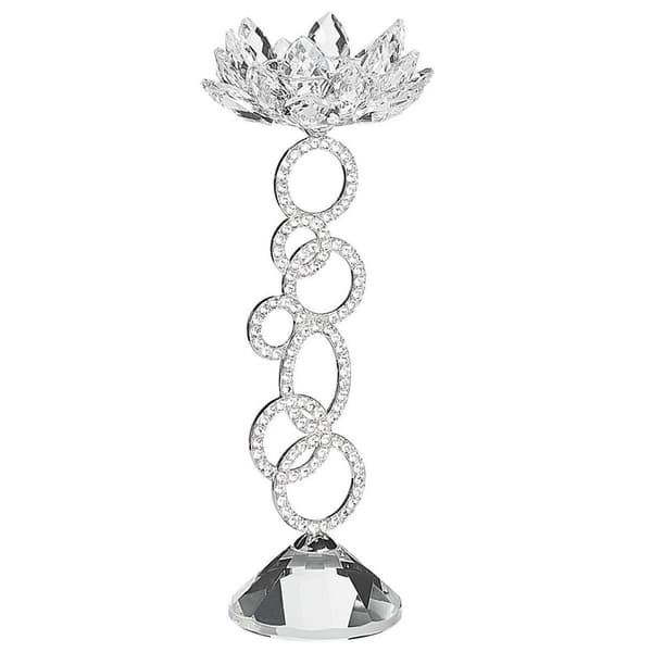 Ljusstake OVIEDO Glas 27 cm Silver Lumarko!