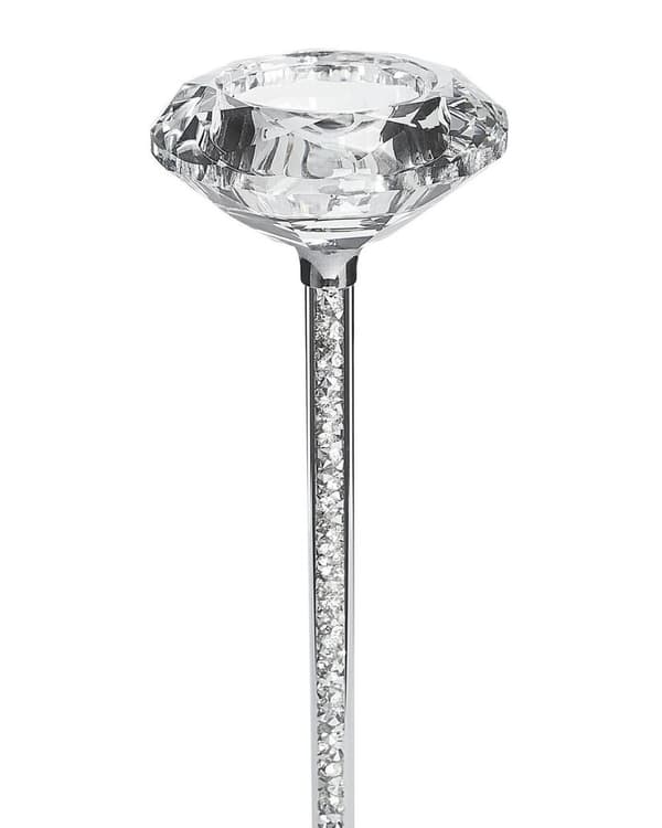 KOFI Lysestage Glas 23 cm Sølv Lumarko!