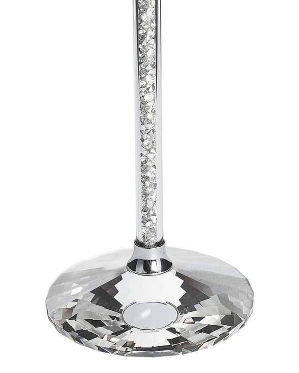 KOFI Lysestage Glas 23 cm Sølv Lumarko!