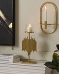 Miniatyrbild 2 av 8: NIAS Metallljusstake 47 cm Guld Lumarko!