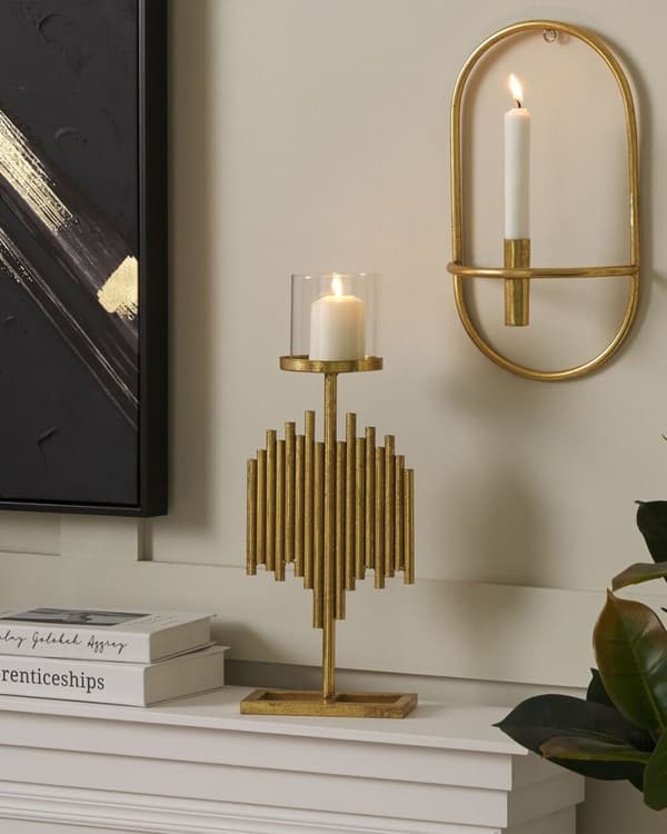 NIAS Metallljusstake 47 cm Guld Lumarko!