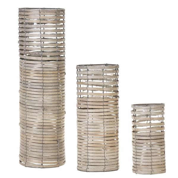 Set med 3 ljusstakar ROVARE 60/39/25 cm Grå Lumarko!