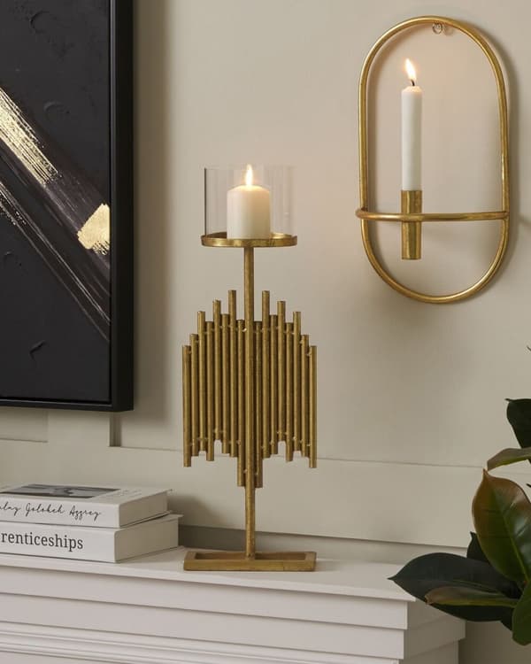 NIAS Metallljusstake 53 cm Guld Lumarko!