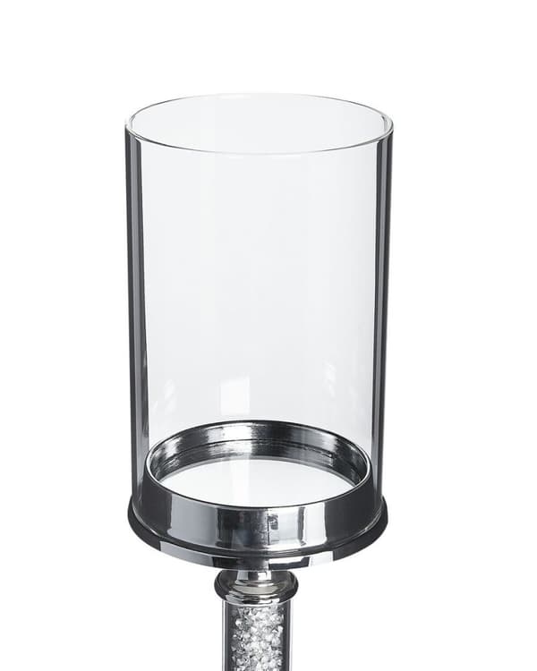 ABBEVILLE Ljusstake Glas 48 cm Silver Lumarko!