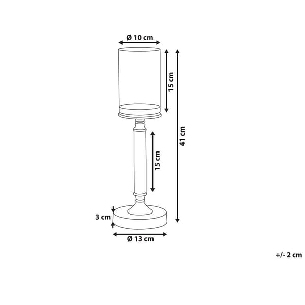 ABBEVILLE Ljusstake Glas 41 cm Svart Lumarko!