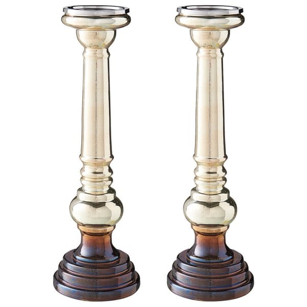 Set med 2 ljusstakar IMARTI Glas 40 cm Guld Lumarko!