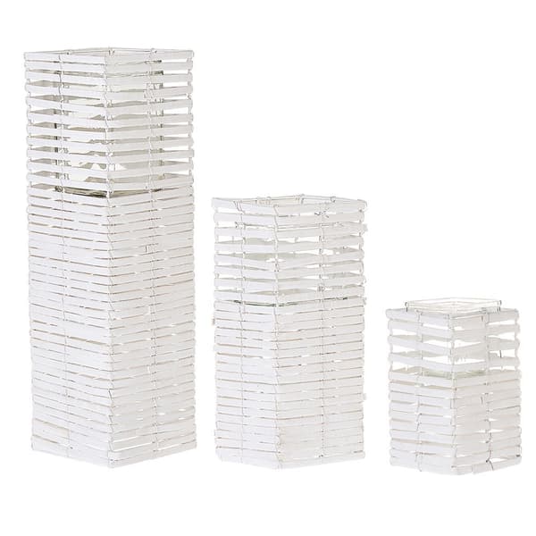Set med 3 ljusstakar MAROLA 54/34/20 cm Vita Lumarko!