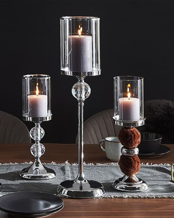 COTUI Ljusstake Glas 58 cm Silver Lumarko!