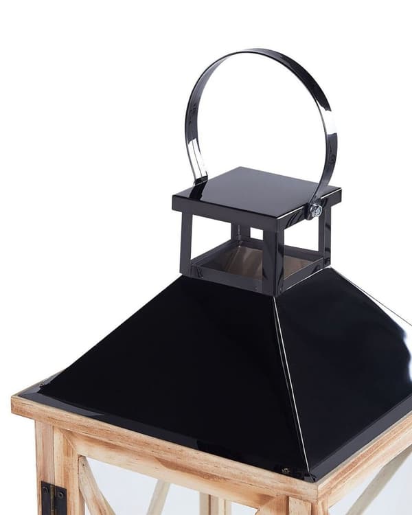 TELAGA Lanterne Træ 61 cm Lysebrun Lumarko!