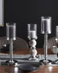 Miniatyrbild 3 av 6: ABBEVILLE Ljusstake Glas 41 cm Silver Lumarko!