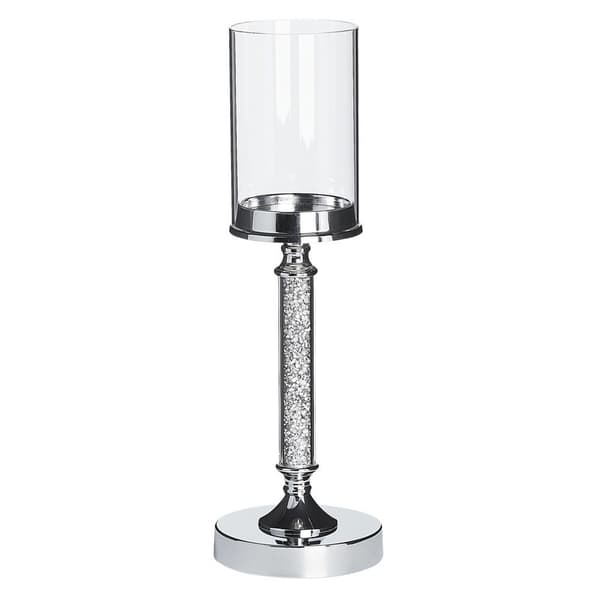 ABBEVILLE Ljusstake Glas 41 cm Silver Lumarko!