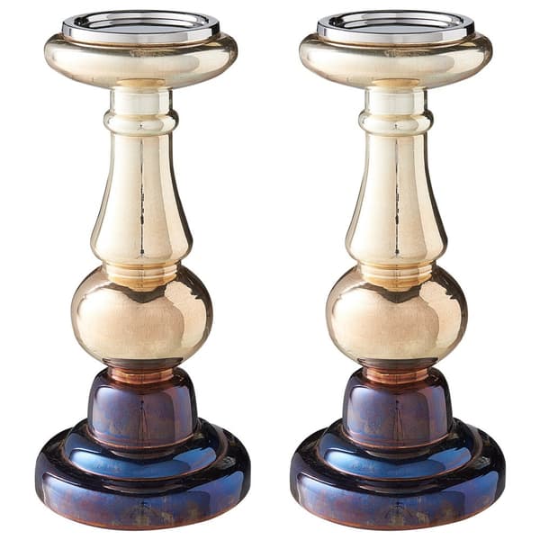 Set med två ljusstakar i glas 31 cm guld IMARTI Lumarko!