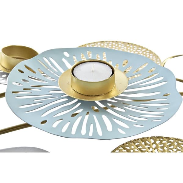 Kandelaber DKD Home Decor Speglar Gyllene Metall Mint Waterlily (54 x 33 x 8 cm)