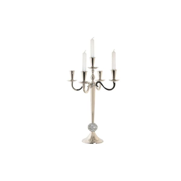 Kandelaber DKD Home Decor Silvrig Akryl Aluminium Kromad 30 x 30 x 47 cm