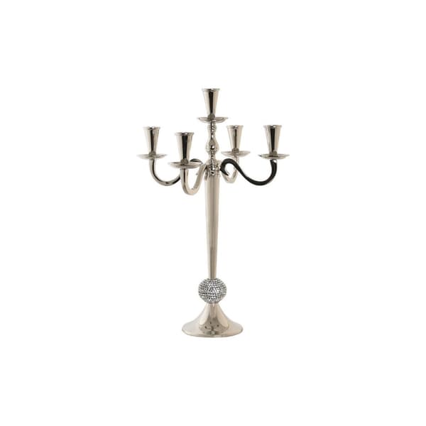 Kandelaber DKD Home Decor Silvrig Akryl Aluminium Kromad 30 x 30 x 47 cm