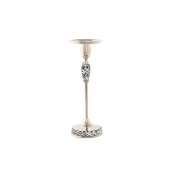 Ljusstakar DKD Home Decor Silvrig Akryl Aluminium 12 x 12 x 36 cm