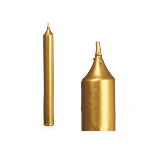 Set med levande ljus Acorde 126-D-AR Gyllene 2 x 2 x 20 cm (12 antal)