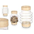 Miniatyrbild 3 av 3: Ljusstakar SG-29853 Transparent Naturell Glas Rattan 18 x 30 x 18 cm (6 antal)