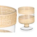 Miniatyrbild 2 av 3: Ljusstakar SG-29685 Transparent Naturell Glas Rattan 15 x 20 x 15 cm (6 antal)