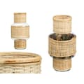 Miniatyrbild 3 av 3: Ljusstakar SG-29653 Transparent Naturell Glas Rattan 15,5 x 31 x 15,5 cm (6 antal)