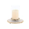 Miniatyrbild 3 av 3: Ljusstakar Home ESPRIT Vit Gyllene Glas Marmor 25 x 25 x 27 cm