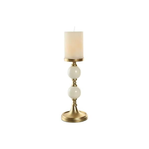 Kandelaber Home ESPRIT Vit Gyllene Aluminium Modern 15 x 15 x 33 cm