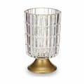 Miniatyrbillede 2 af 3: LED-lanterne Gennemsigtig Gylden Glas 10,7 x 18 x 10,7 cm (6 enheder)