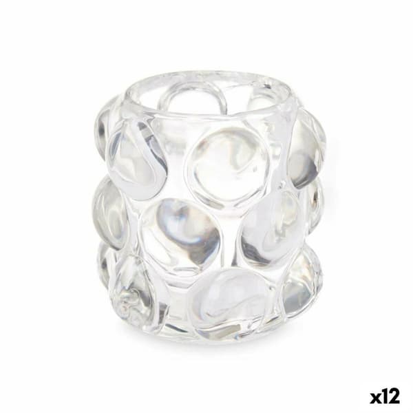 Lyseholder Mikro perler Gennemsigtig Krystal 8,4 x 9 x 8,4 cm (12 enheder)