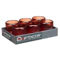 Miniatyrbillede 3 af 4: Lyseholder Striber Orange Krystal 9 x 9,5 x 9 cm (12 enheder)