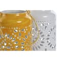 Miniatyrbillede 2 af 3: Lyseholder Home ESPRIT Gul Hvid Jern 15 x 15 x 26 cm (2 enheder)