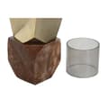 Miniatyrbillede 2 af 2: Lyseholder DKD Home Decor Brun Gylden Aluminium Krystal Mangotræ 10 x 10 x 51,5 cm
