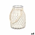 Miniatyrbillede 1 af 3: Lyseholder Blik Hvid Gennemsigtig Glas Tov 20 x 30 cm (4 enheder)