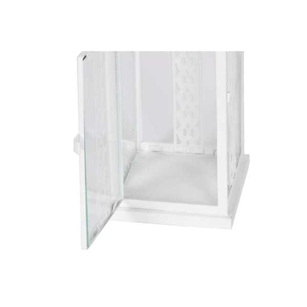 Lykta Home ESPRIT Vit Glas Järn Shabby Chic 20 x 20 x 55 cm (3 Delar)