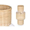 Miniatyrbild 2 av 3: Ljusstakar SG-29652 Transparent Naturell Glas Rattan 18 x 38 x 18 cm (4 antal)