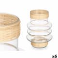 Miniatyrbild 1 av 3: Ljusstakar SG-29857 Transparent Naturell Glas Rattan 18 x 24 x 18 cm (6 antal)