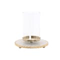 Miniatyrbillede 1 af 3: Lyseholder Home ESPRIT Hvid Gylden Krystal Marmor 25 x 25 x 27 cm