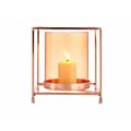 Miniatyrbillede 3 af 3: Lyseholder Firkantet Kobber Rav 14 x 15,5 x 14 cm Gylden Metal Glas
