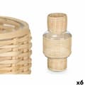Miniatyrbillede 1 af 3: Lyseholder SG-29653 Gennemsigtig Natur Glas Spanskrør 15,5 x 31 x 15,5 cm (6 enheder)