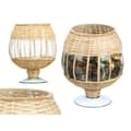 Miniatyrbillede 3 af 3: Lyseholder SG-30540 Gennemsigtig Natur Glas Spanskrør 18 x 22 x 18 cm (6 enheder)