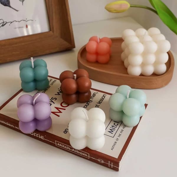 2-pack lysform Diy Candle Mold Store Light Mini Kub