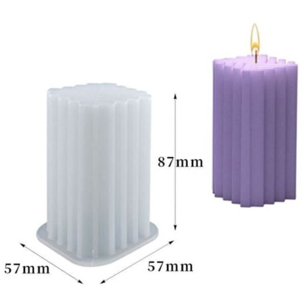 DIY silikone lys form ribbed firkantede stearinlys