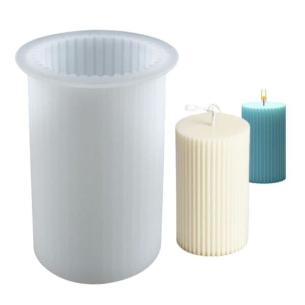 DIY silikone lys form ribbed stearin lys