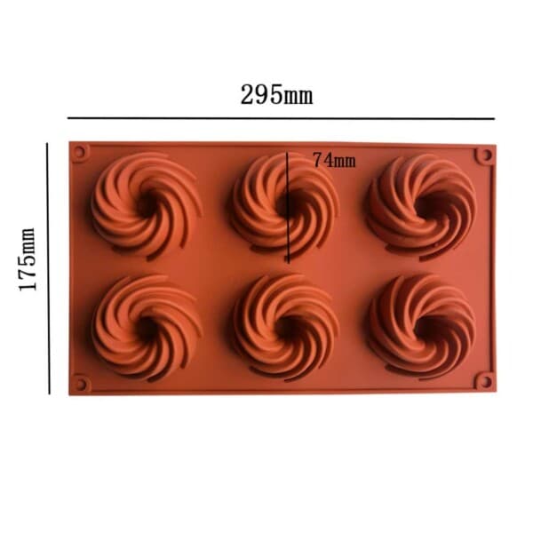 Silikon lysform stearinlys Diy 6st spiraler Donuts
