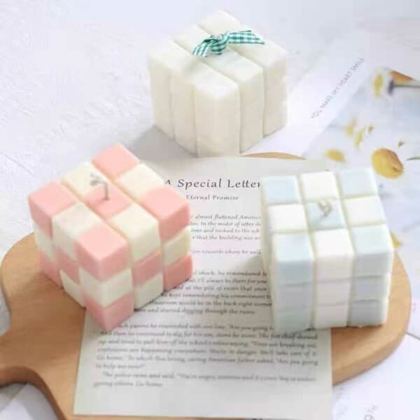 Silikon lysform stearinlys Diy 6st cubi rubics