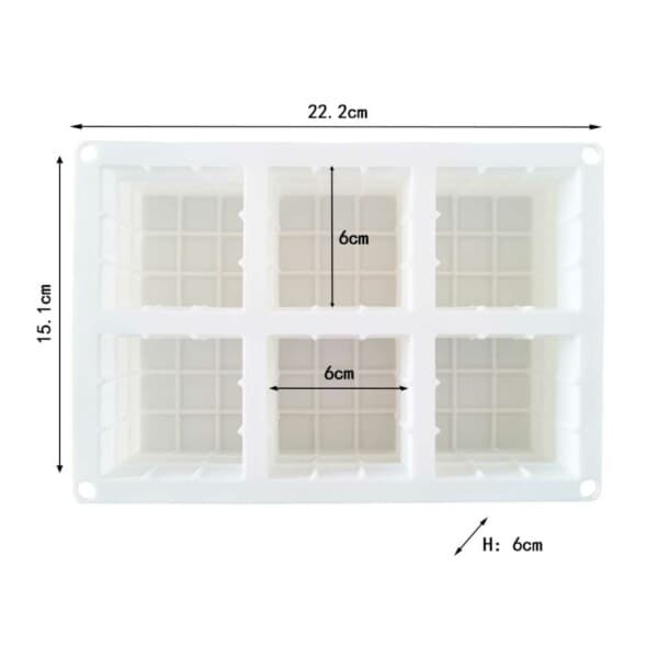 Silikon lysform stearinlys Diy 6st cubi rubics