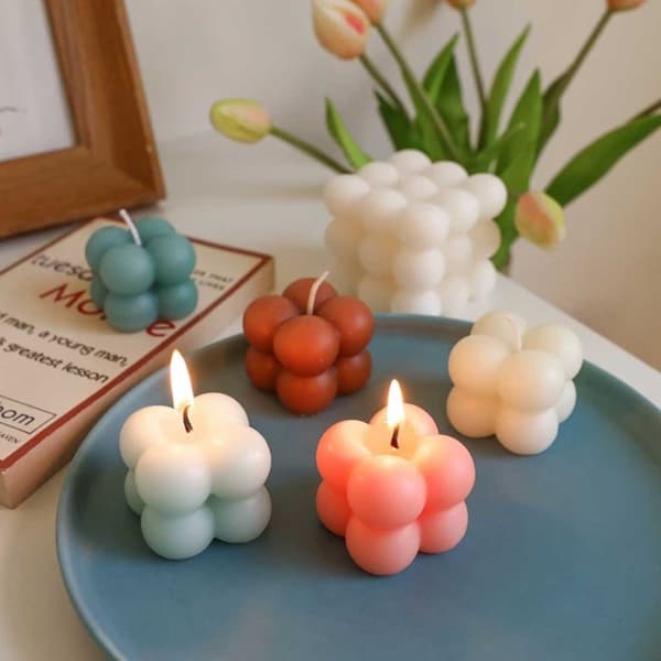 Lysform 15. mini -kubes - Silikon DIY Stearin Light 4cm