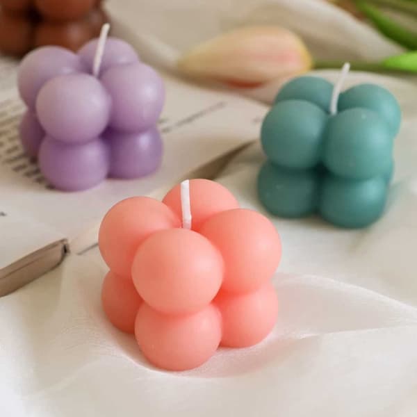 Lysform 15. mini -kubes - Silikon DIY Stearin Light 4cm
