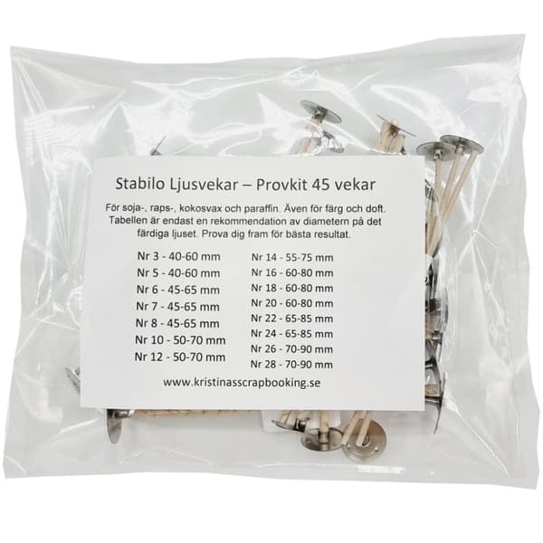 Stabilo Ljusveke - Provkit 45 st Vekar - Nr 3-28