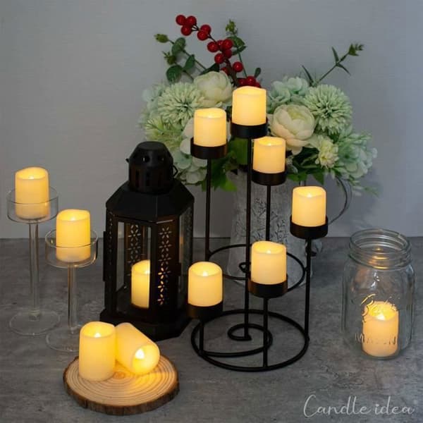 24 LED Flameless värmeljus 1,5" x 1,6" varmvitt för bröllop, festival, fest, Halloween och jul