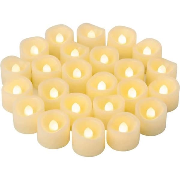 24 LED Flameless värmeljus 1,5" x 1,6" varmvitt för bröllop, festival, fest, Halloween och jul